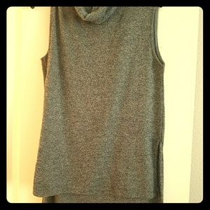 sleeveless high/low sweater